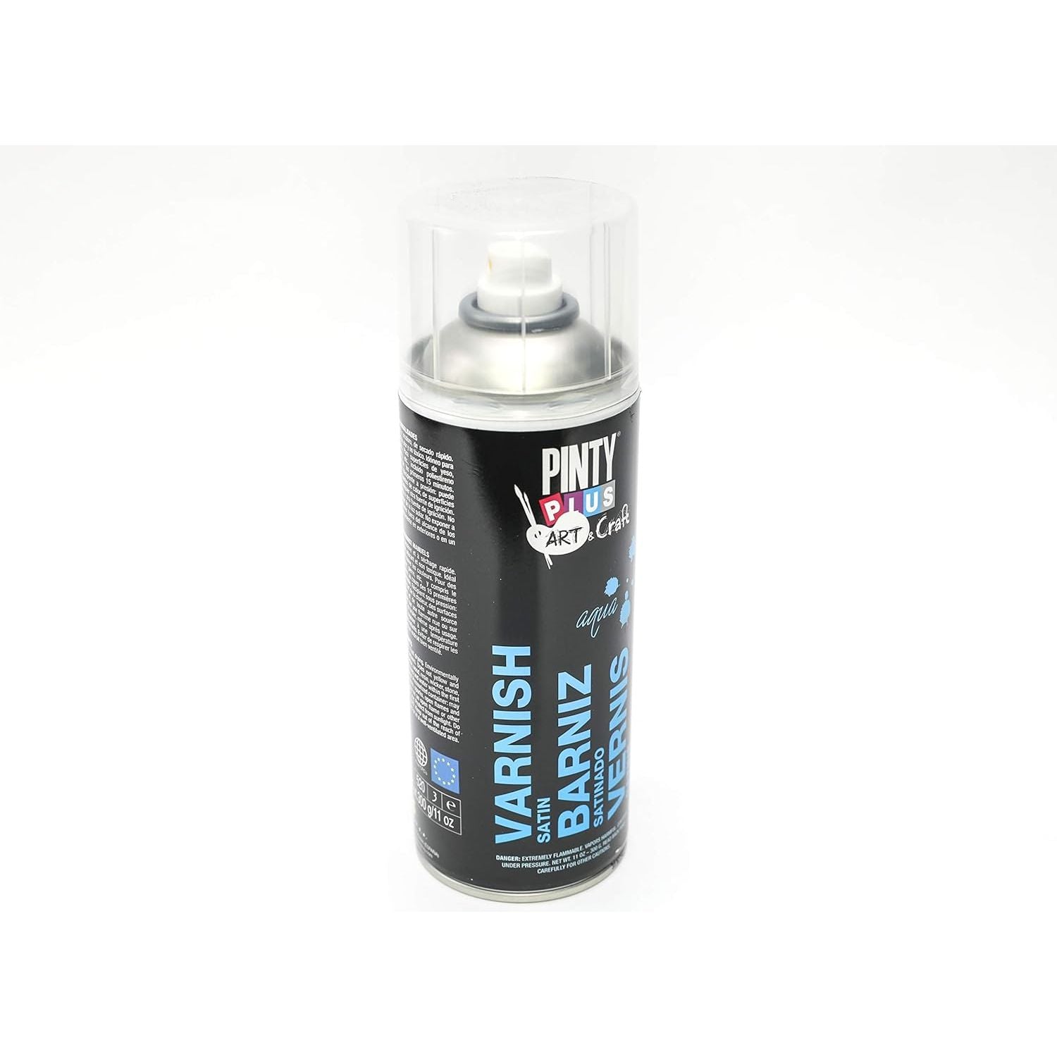 PINTY PLUS WATERBASED TIMBER VARNISH CLEAR SATIN AEROSOL 300G (6 Cans) - South East Clearance Centre