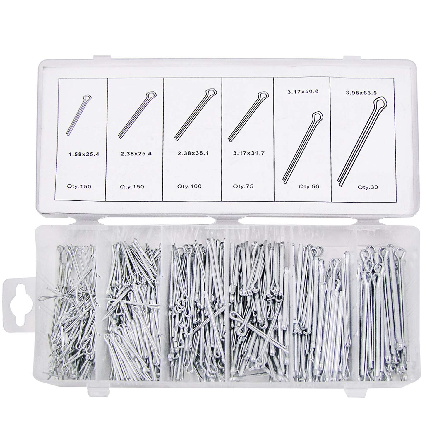 555 Pcs Cotter Pin Assortment Set Grab Kit Split Lock Pins Spring - South East Clearance Centre