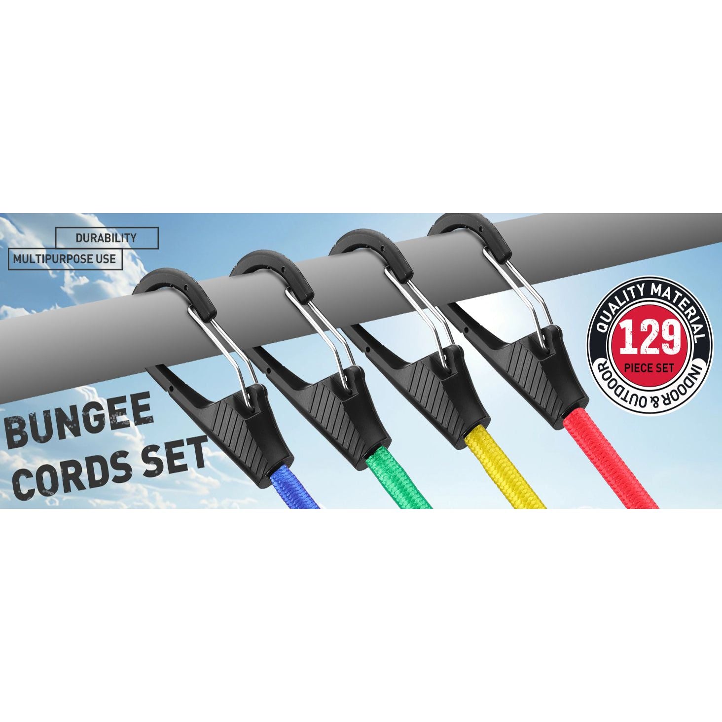 129 Piece Bungee Cord Set