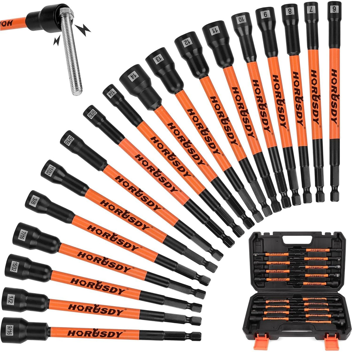 18 Piece Magnetic Nut Driver Set, 1/4&quot; Quick Change