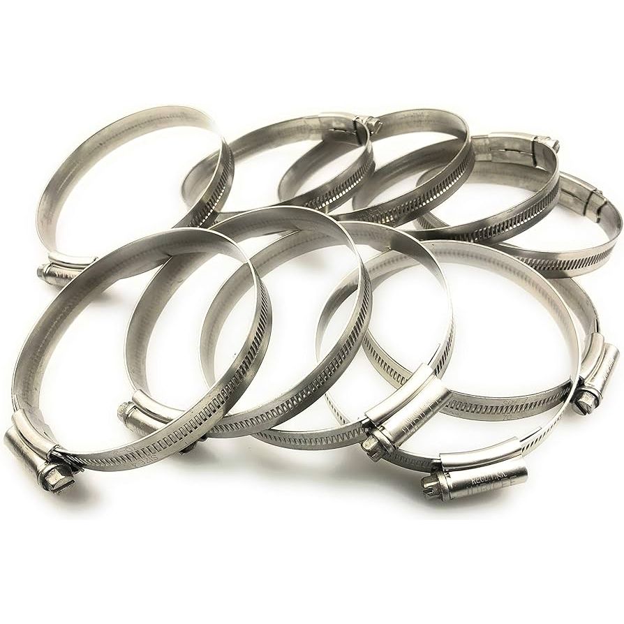 70-90mm - German Type 304 Hose Clamp - Fully Stainless Steel (10 Pieces) - South East Clearance Centre