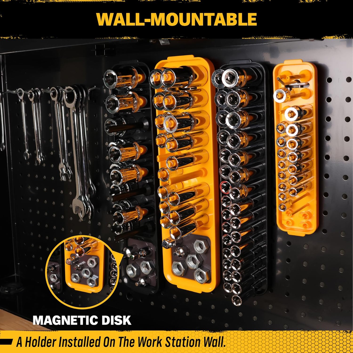 8-Piece Socket Organizer Tray Set | Metric & SAE | Durable ABS Resin | Holds 176 Standard & Deep Sockets | Ideal for Toolboxes Drawers and Mechanics