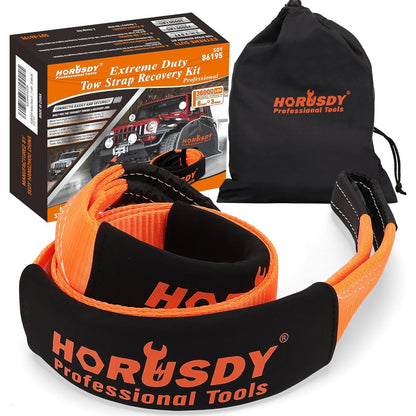 Nylon Heavy Duty Tow Strap Recovery Strap 3" x 8Ft - 36,000 LBS Break Strength, Recover Your Vehicle Stuck in Mud/Snow.