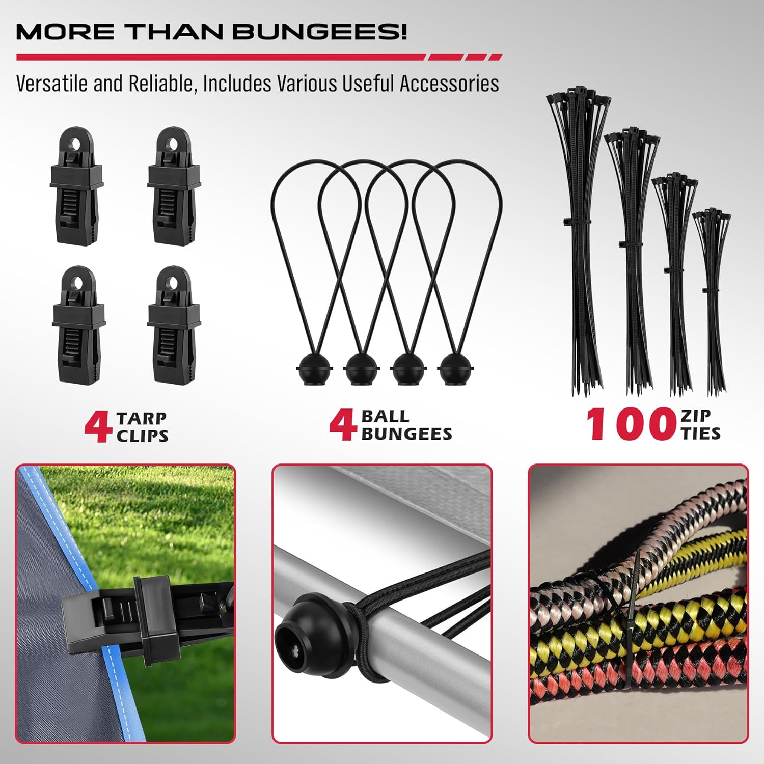 129 Piece Bungee Cord Set