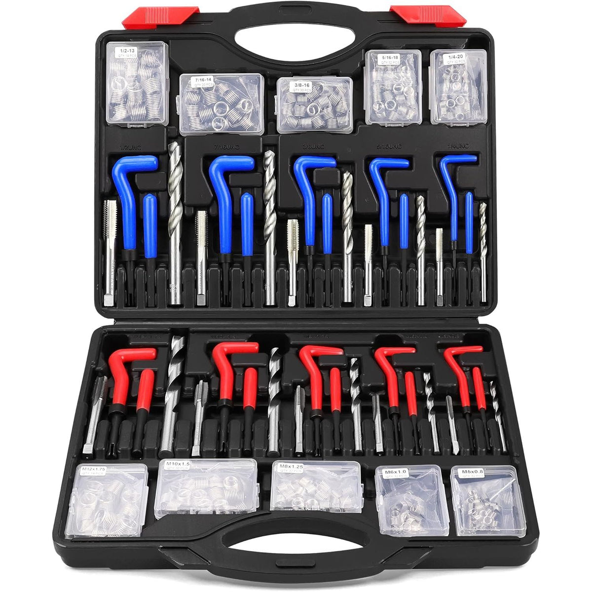 320 Piece Helicoil Thread Repair Kit (Imperial &amp; Metric) Heli Coil Rethreading Insert Drill Bits