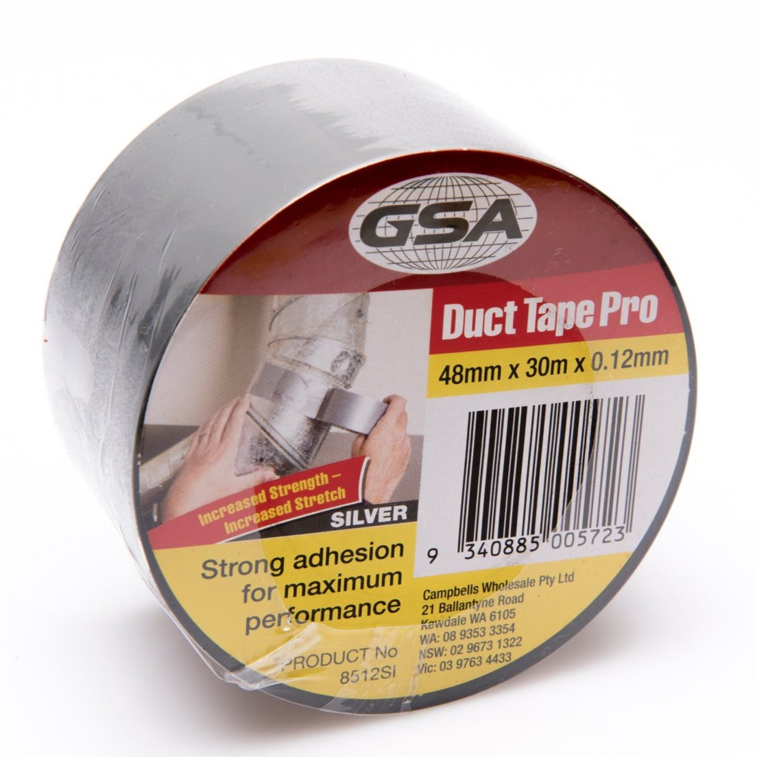 GSA 8512SI Duct Tape Pro Silver 0.12mm - 30 metres x 48mm