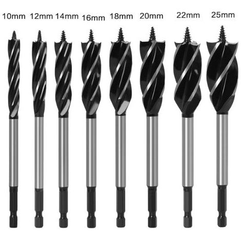 9PCS Wood Drill Bit, Drill Bit Sets with High-Carbon Steel Fast Cut Four Blade Design Reaming Drill Wood Auger for Wood, Accessories Rotary