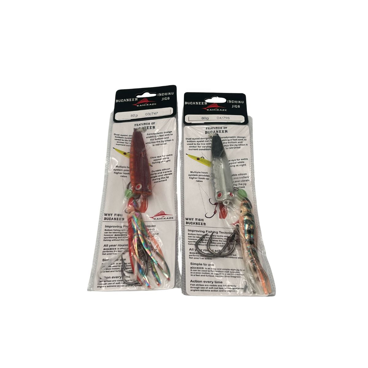 Fishing Pirate Knife Jigs - Kamikaze Buccaneer - Twin Packs - South East Clearance Centre