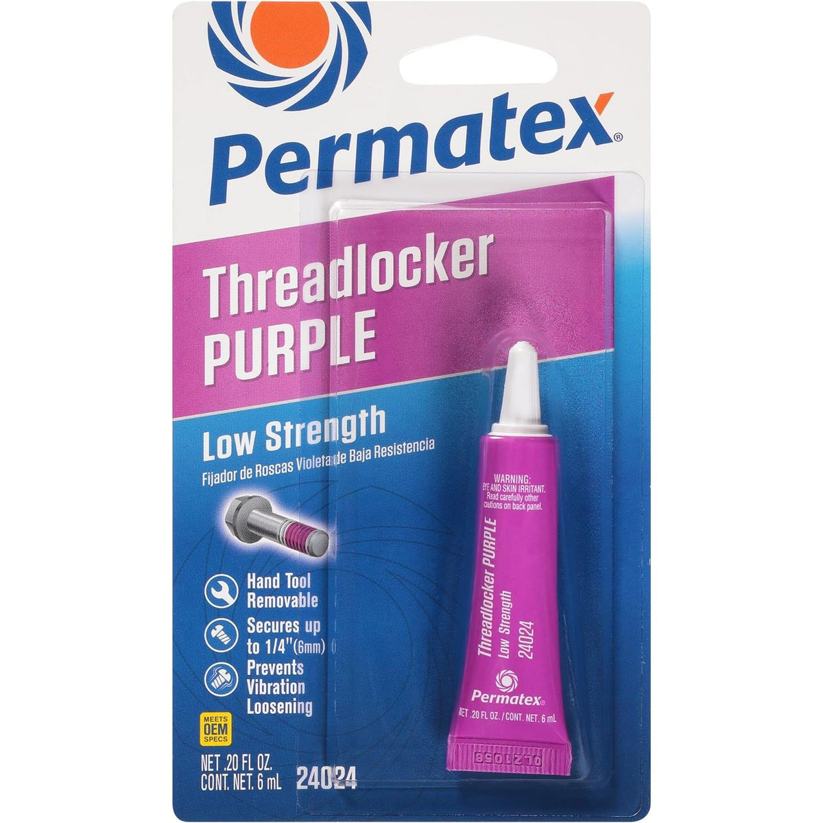 Permatex Low Strength Threadlocker, Purple, 6 ml