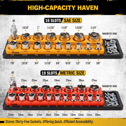 1/2" Drive Magnetic Detacheable Socket Organiser Set