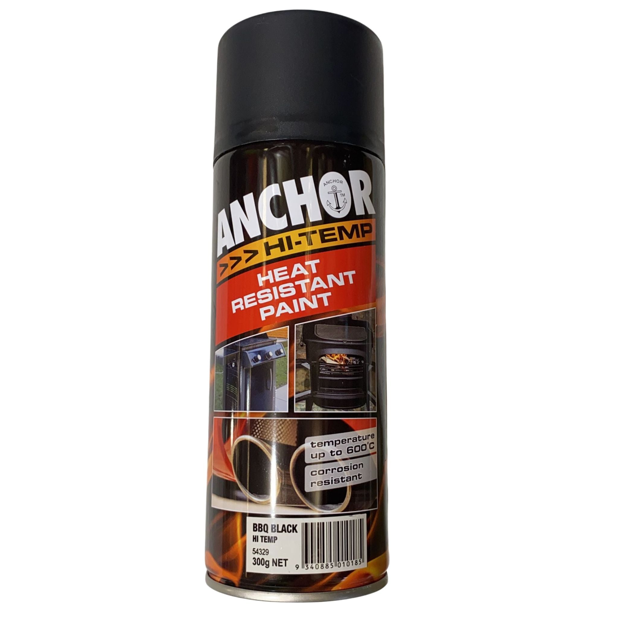 BOSTON ANCHOR HI TEMP HEAT RESISTANT PAINT  | Up to 600° | 300g - MATTE BLACK - South East Clearance Centre