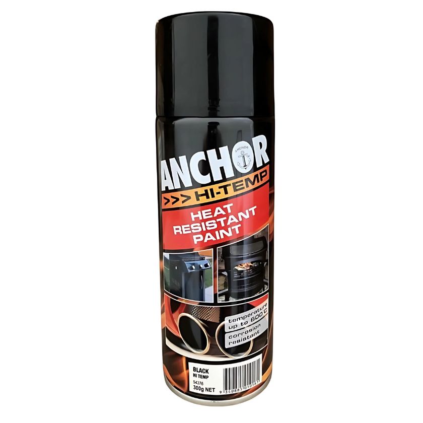 ANCHOR 54376 HI TEMP HEAT RESISTANT PAINT  | Up to 600° | 300g - BLACK (Box of 6)