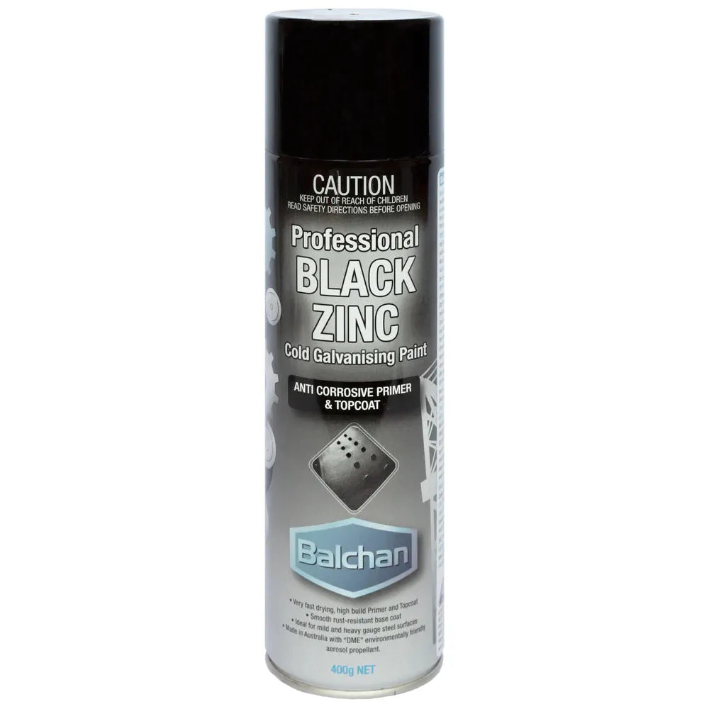 Balchan Black Zinc Cold Galvanising Paint 400gm | 12 Cans - South East Clearance Centre