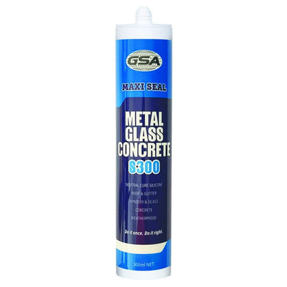 GSA Trade Silicone Neutral Cure S300 Metal Glass Concrete | BLACK | 24 CARTRIDGES - South East Clearance Centre