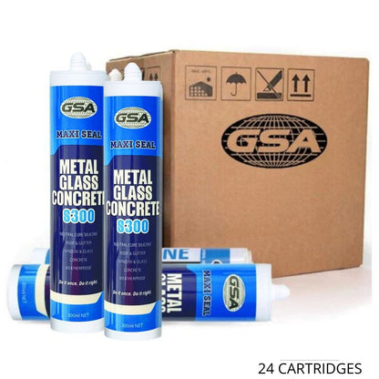 GSA Trade Silicone Neutral Cure S300 Metal Glass Concrete | BLACK | 24 CARTRIDGES - South East Clearance Centre