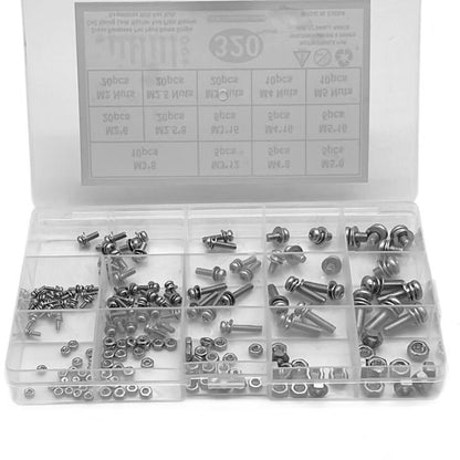 320 Piece 304 Stainless Steel Screw & Nut Assortment Kit