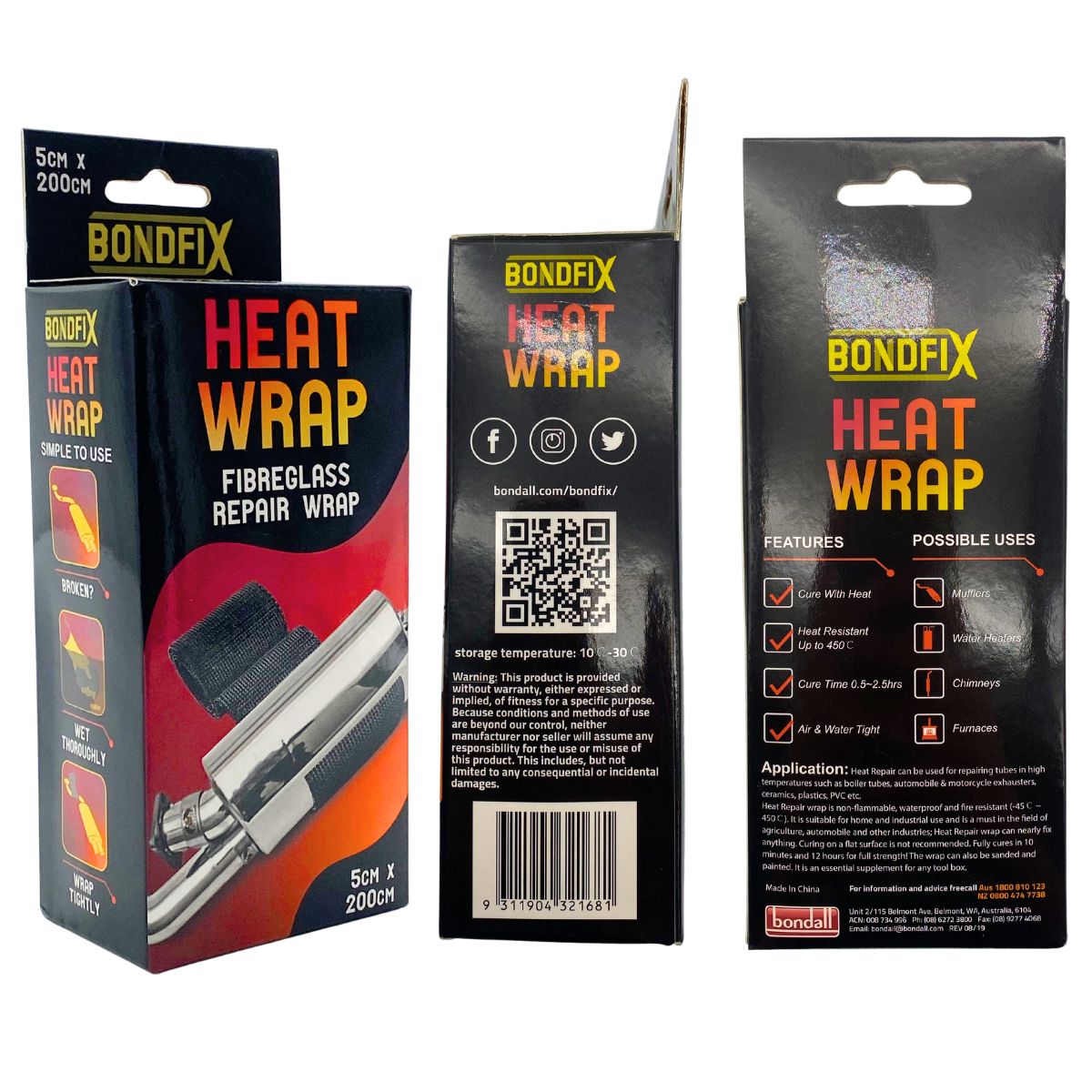 Bondfix Heat Wrap | Fibreglass Repair Wrap 5cmx200cm (6 Pack) - South East Clearance Centre