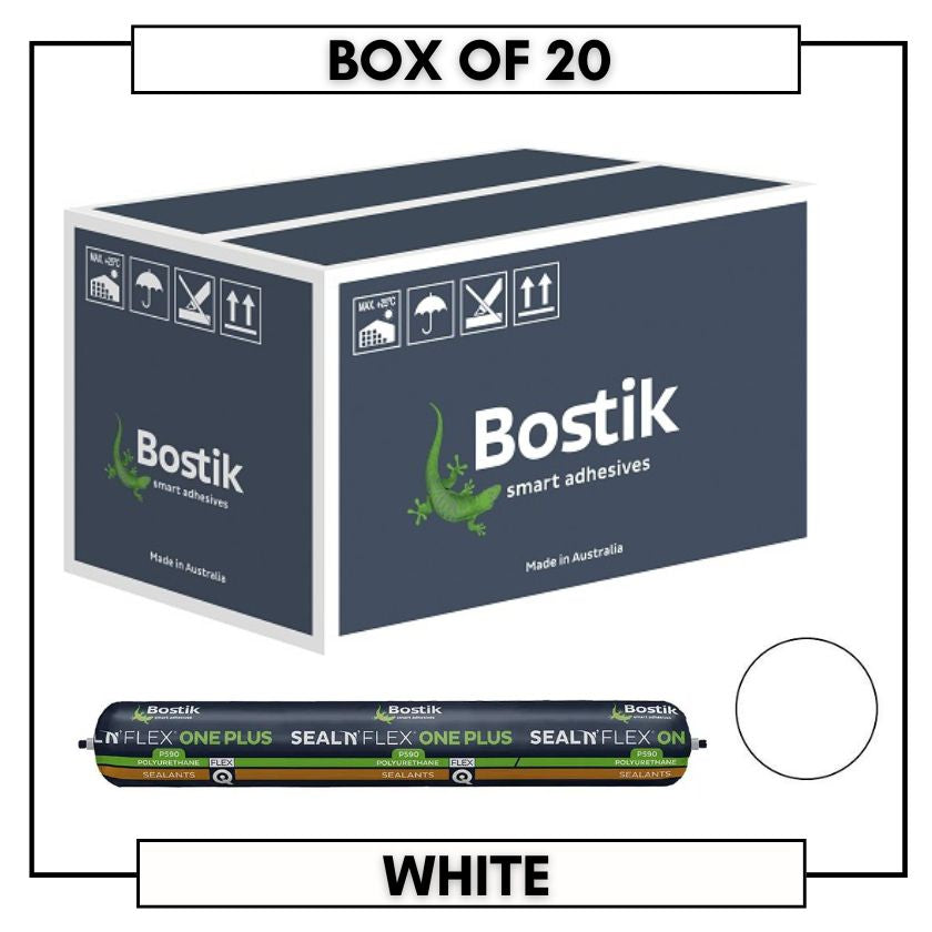 BOSTIK 30619348 Polyurethane Sealant 600ml Seal N Flex One Plus, WHITE (Box of 200 Sausages)