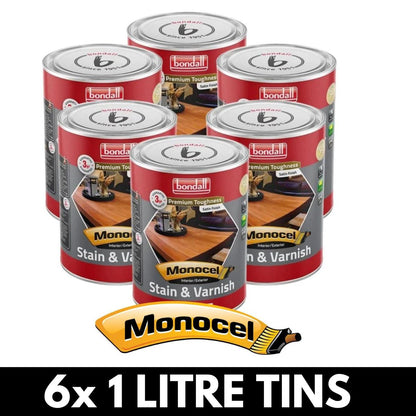 Bondall Monocel Stain & Varnish | Interior & Exterior | 6 Tins - South East Clearance Centre