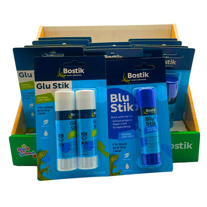 Bostik Glu & Blu Stick Back to School Bundle (20 Glu Sticks & 5 Blu Sticks)