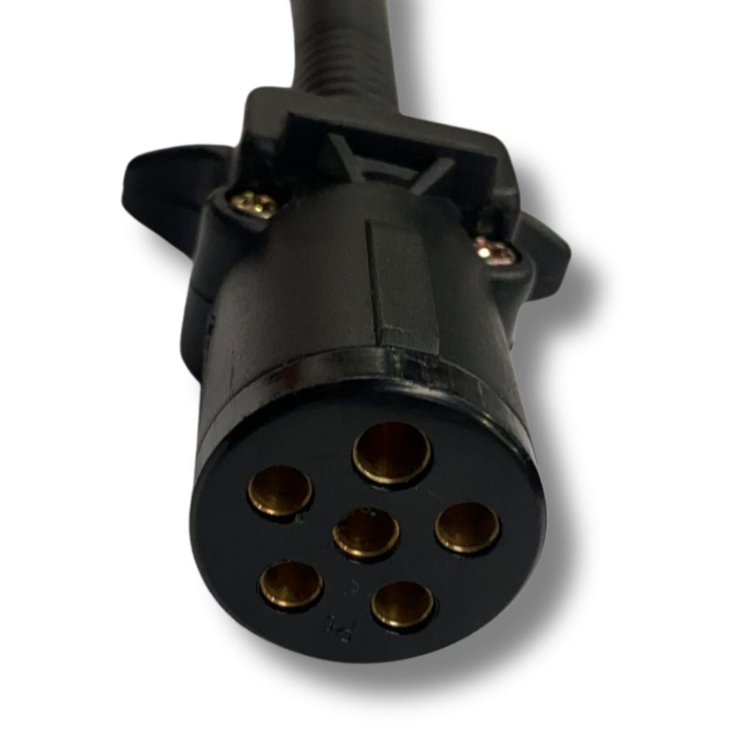 6 Pin Trailer Plug Connector Small Round Socket with cable & sheath - South East Clearance Centre