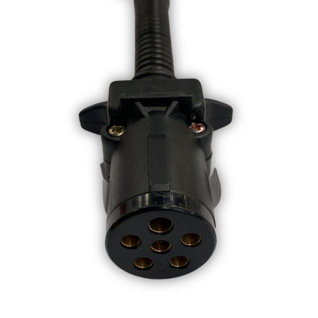 6 Pin Trailer Plug Connector Small Round Socket with cable & sheath - South East Clearance Centre