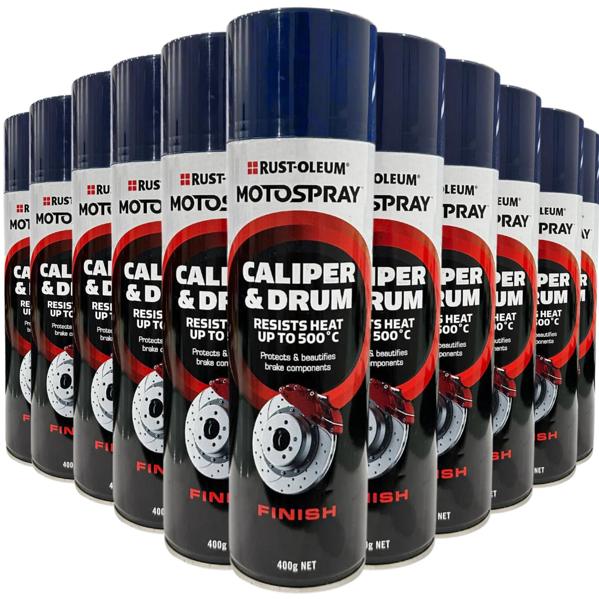 Rust-Oleum CP4005 Brake Caliper &amp; Drum Vivid Blue Paint Aerosol 400g - Rust-Oleum (12 Cans) - South East Clearance Centre