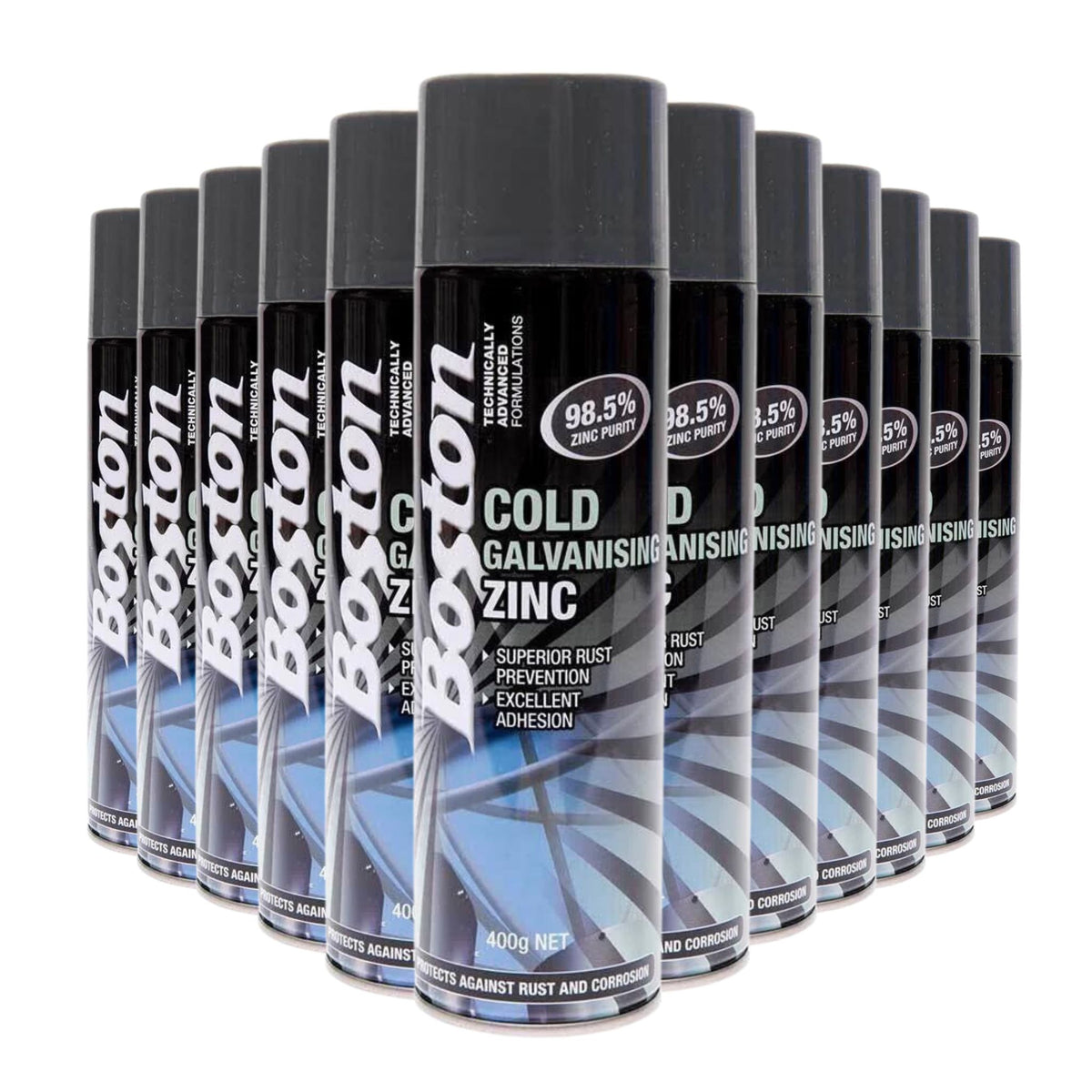 12 Cans | Boston Cold Galvanizing Spray | BT250 | 400g - South East Clearance Centre