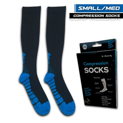 Compression Socks, Pair, Knee High 15-20mm (Large/XL)