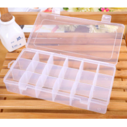 Clear Plastic Storage Case - 18 compartments | 227mm x 113mm - South East Clearance Centre