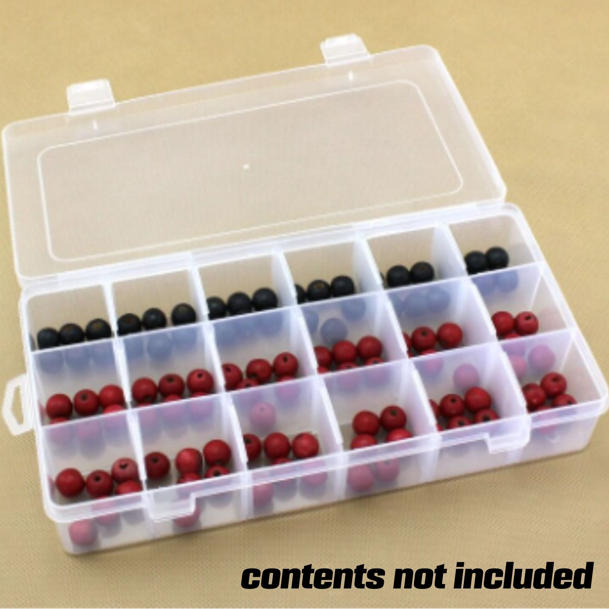 Clear Plastic Storage Case - 18 compartments | 227mm x 113mm - South East Clearance Centre