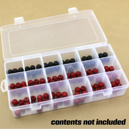 Clear Plastic Storage Case - 18 compartments | 227mm x 113mm - South East Clearance Centre