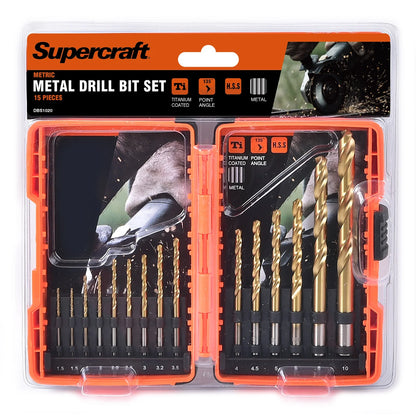 Supercraft DBS1020 15-Piece Titanium Coated HSS Set Metric