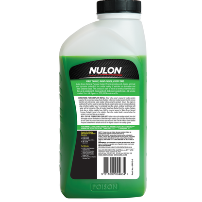 Nulon Green General Purpose Coolant Premix (GPPG) 1 Litre - South East Clearance Centre