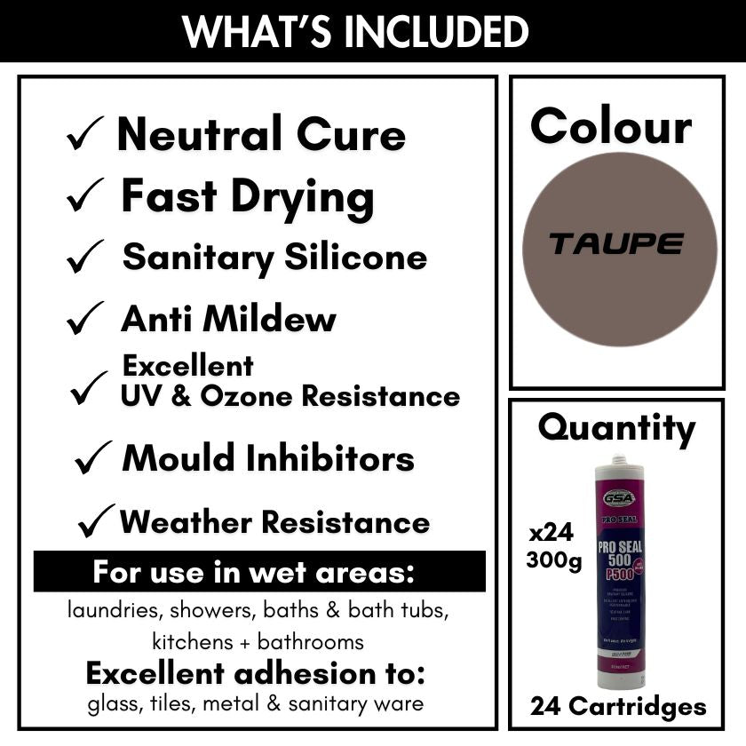 GSA PROSEAL 500 Neutral Cure Silicone  | Taupe (Box of 24)