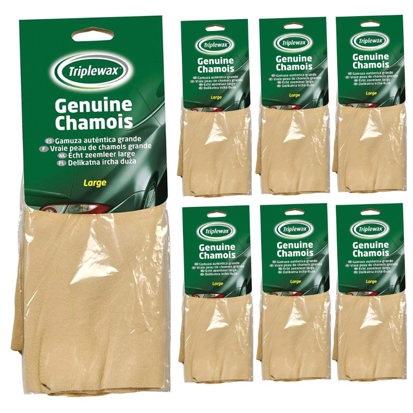 (6 Pack) Genuine Leather Chamois Large