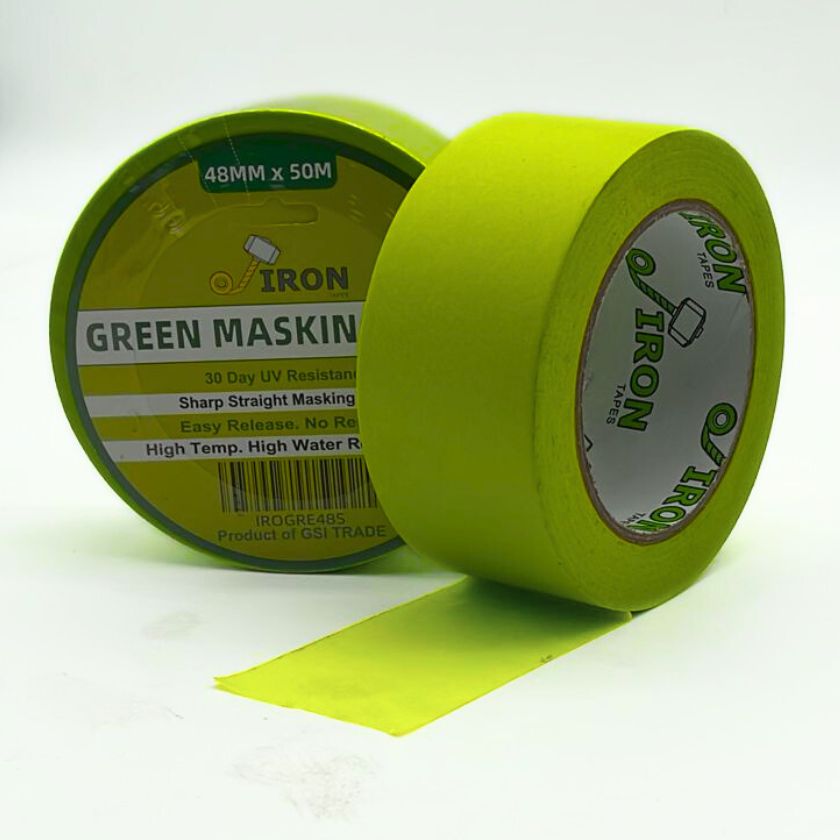 High Temp Green Masking Tape, 30 Day UV Resistant , 48mm x 50metres