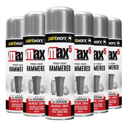 Paintworks Max 5 Hammered Paint + Primer (6 cans) - South East Clearance Centre