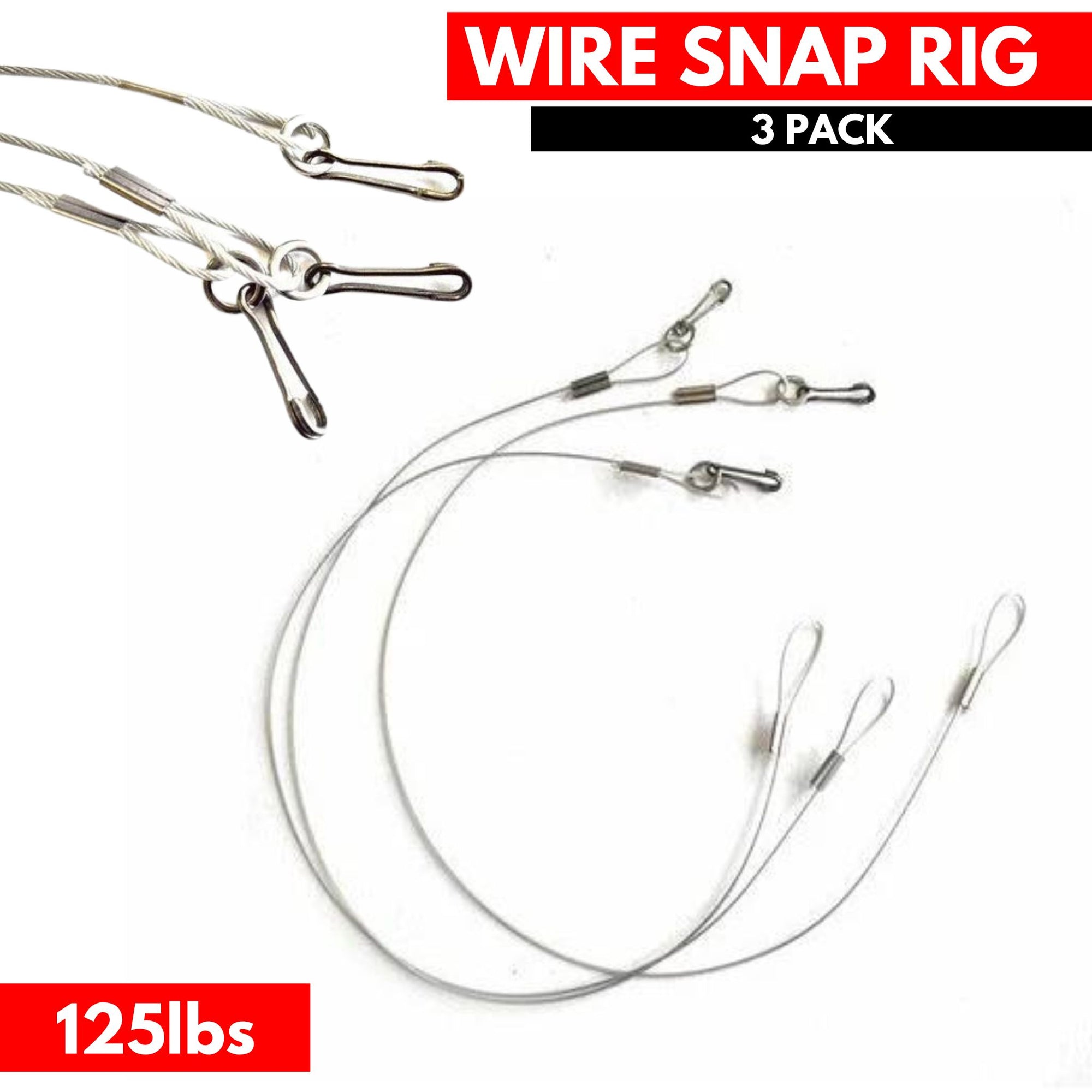 Kamikaze Tackle  Wire Snap Rig (3 per Pack) - South East Clearance Centre