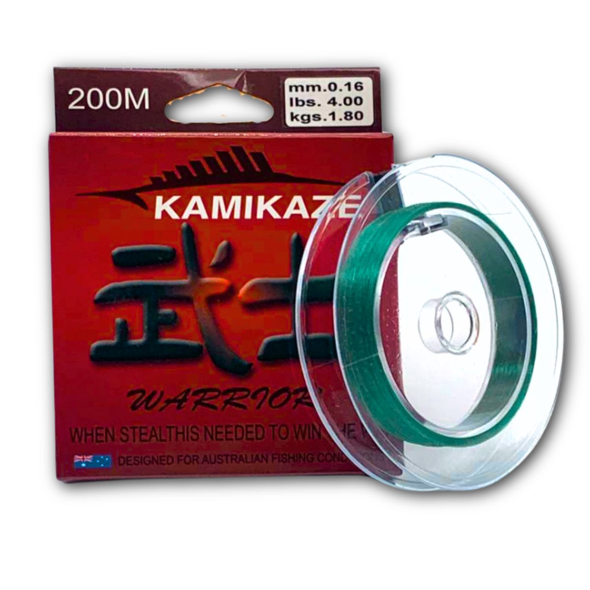 Kamikaze WARRIOR Japanese SuperGradeLine 200m 4lb GREEN - South East Clearance Centre