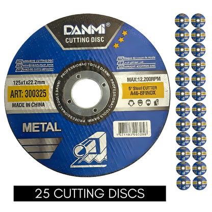 (25 PACK) 125mm cutting disc for metal/stainless steel 5” - pack of 25