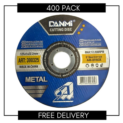 (400 pack) 125mm cutting disc for metal/stainless steel 5” - pack of 400