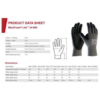 MaxiFoam® Lite™ 34-900 Gloves (12 Pairs)