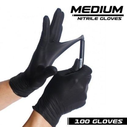 Black Nitrile Gloves - 100 gloves