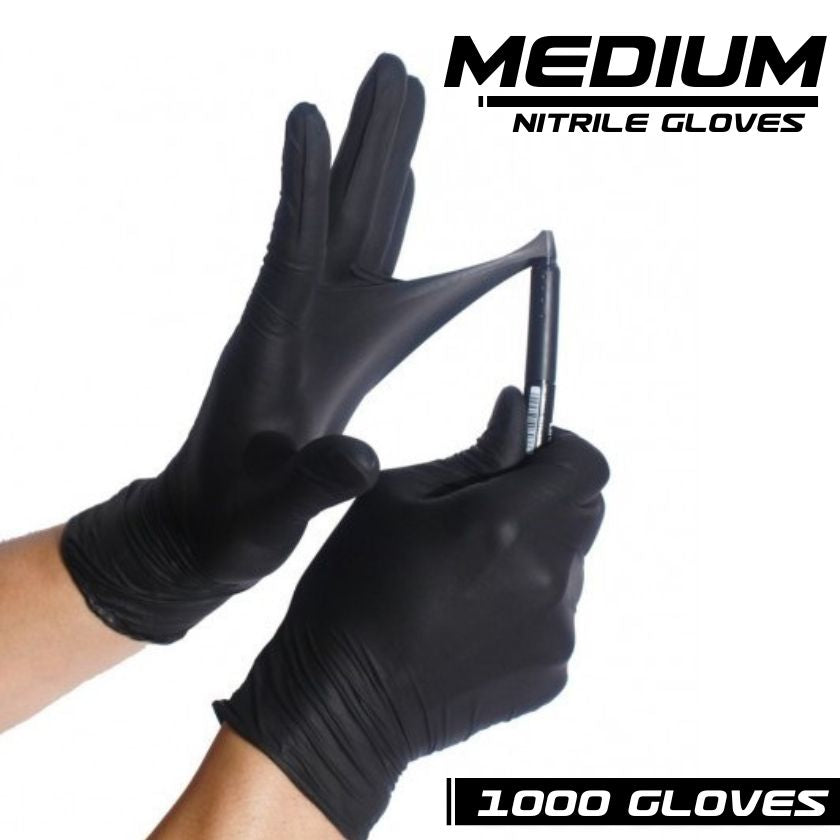 BOX PACK - Black Nitrile Gloves - 1000 Pack