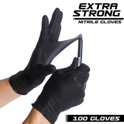 Black Nitrile Gloves - 100 gloves