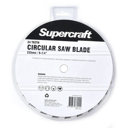 Supercraft PT23524 Circular Saw Blade TCT 235mm/9-1/4in x 24 Teeth