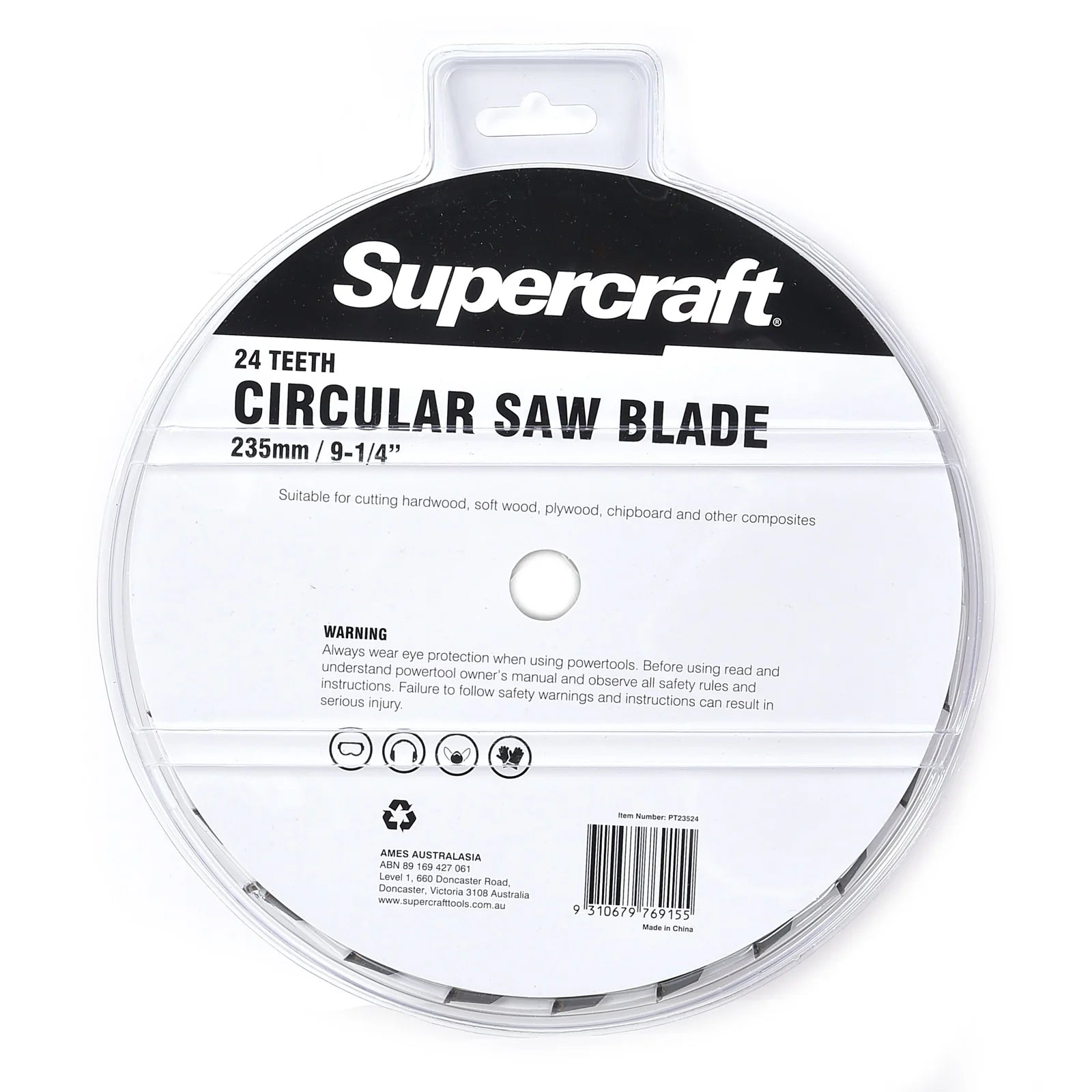 (6 Pack) Supercraft PT23524 Circular Saw Blade TCT 235mm/9-1/4in x 24 Teeth