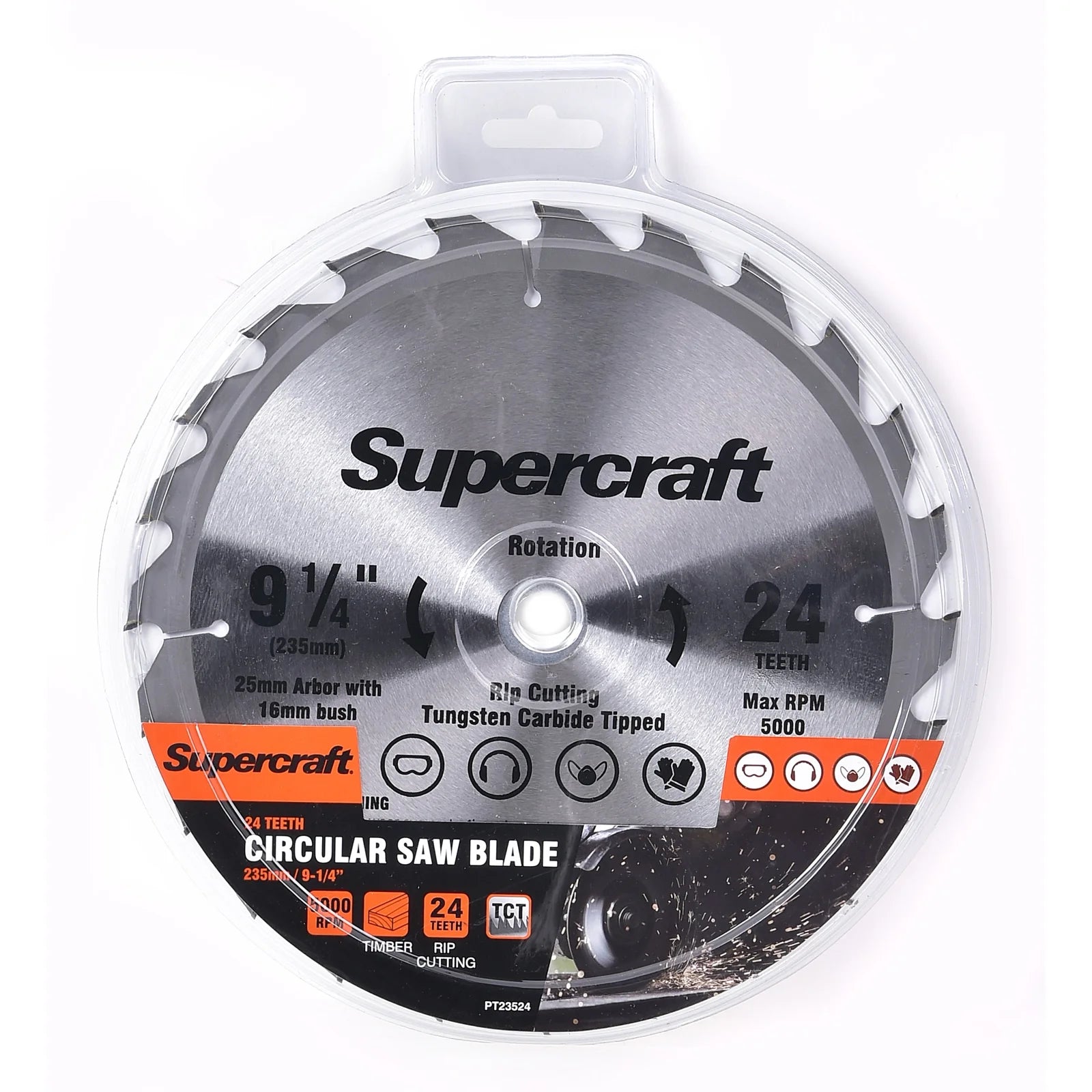 (6 Pack) Supercraft PT23524 Circular Saw Blade TCT 235mm/9-1/4in x 24 Teeth