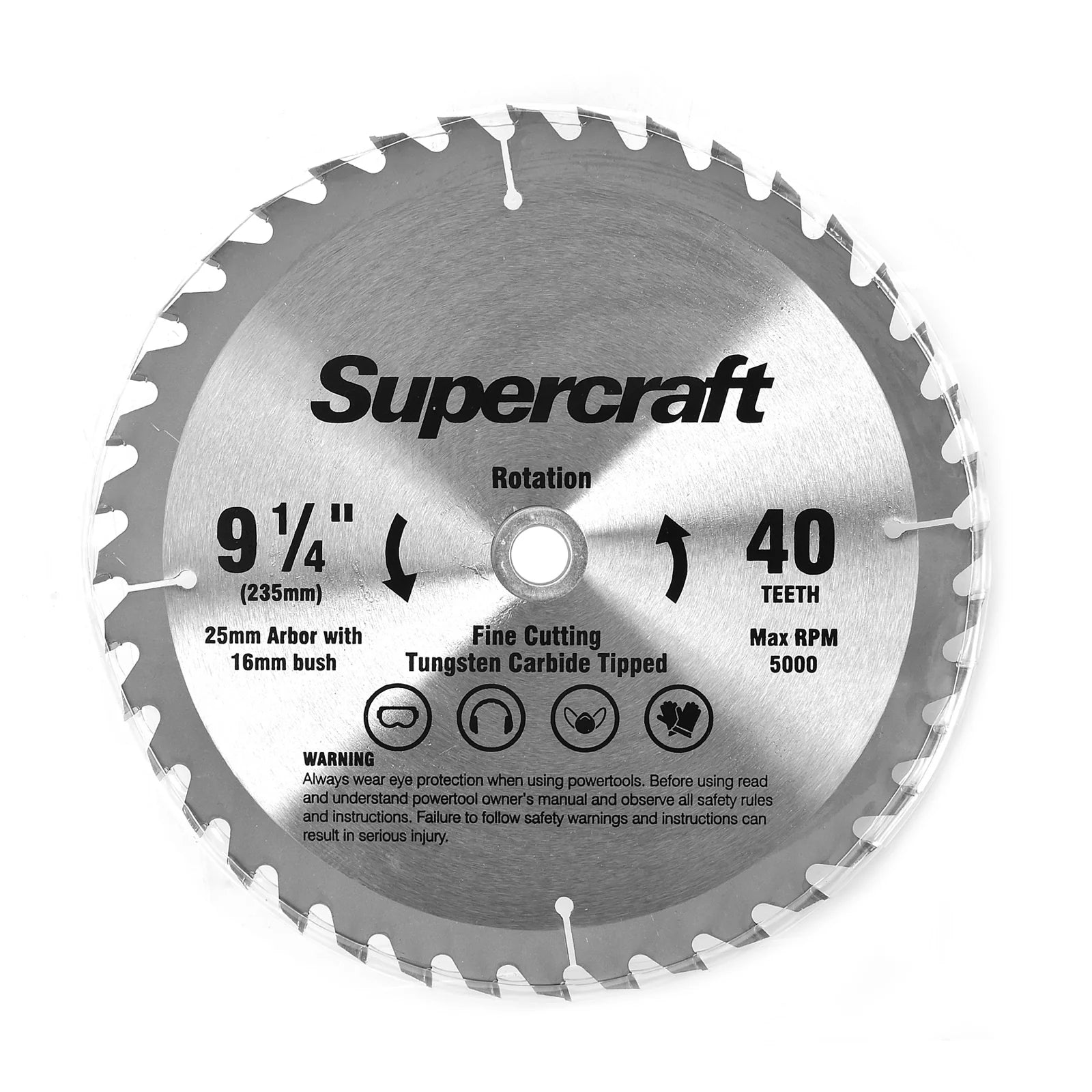 (12 Pack) Supercraft PT23540 Circular Saw Blade TCT 235mm/9-1/4in x 40 Teeth